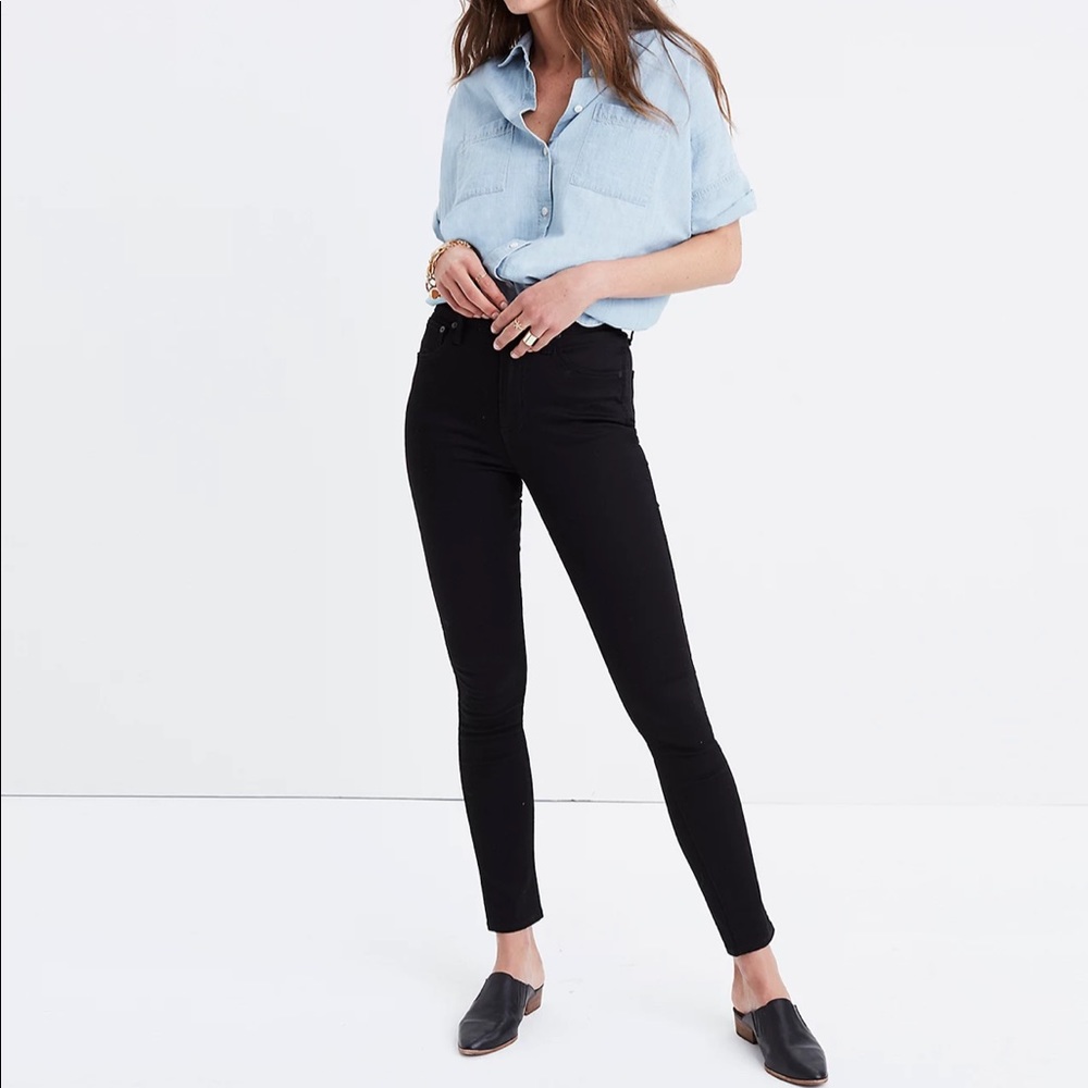 Madewell 10” Highrise Skinny Skinny Jeans in Black sz 28 Tall